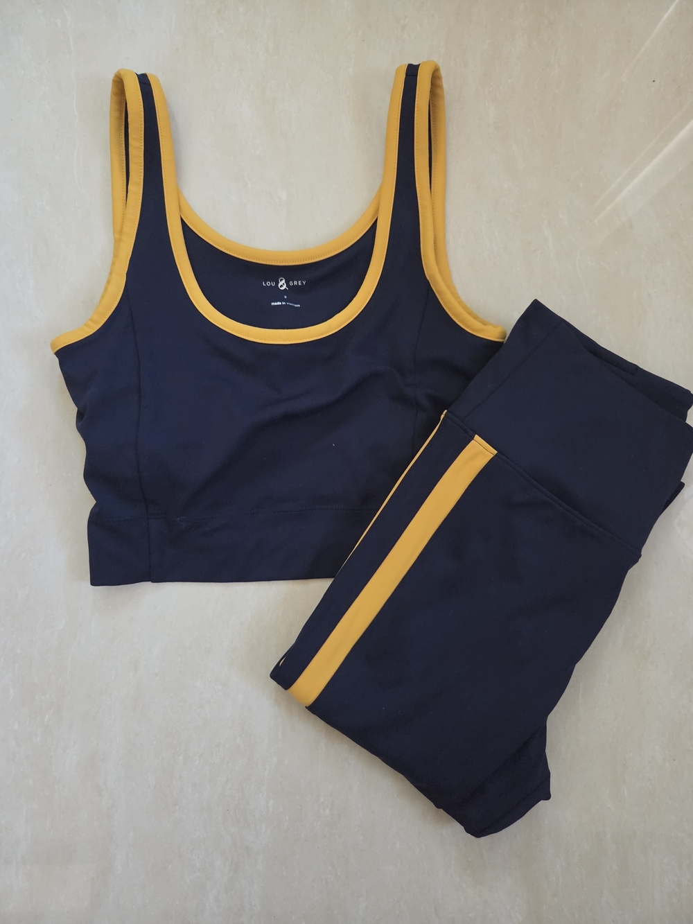 Lou& Gret Navy Sports Bra and Legging Set